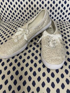 Kate Spade with Keds white glitter shoes size 9